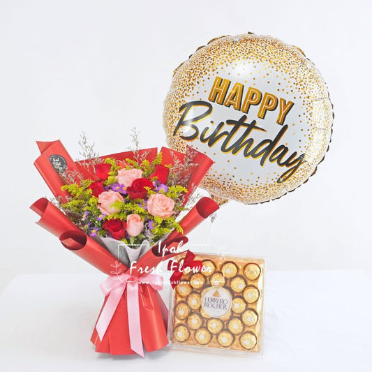 Amelia Birthday Bundle| Flowers, Balloons &Cake| Same Day Delivery