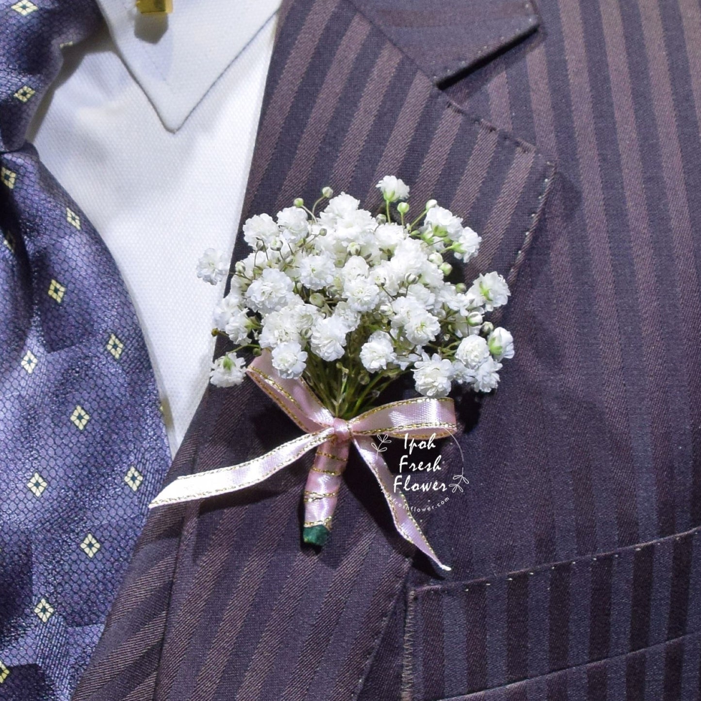 Baby Breath Boutonniere| Personalized Flower Bouquet For Wedding & ROM