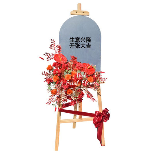 Blazing Blossom Artificial Flowers Mirror Opening Stand | Same day Delivery Ipoh