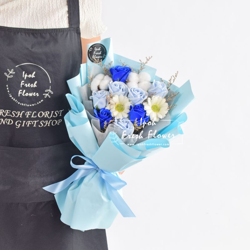 Blue Love| Soap Flower Bouquet| Same Day Delivery