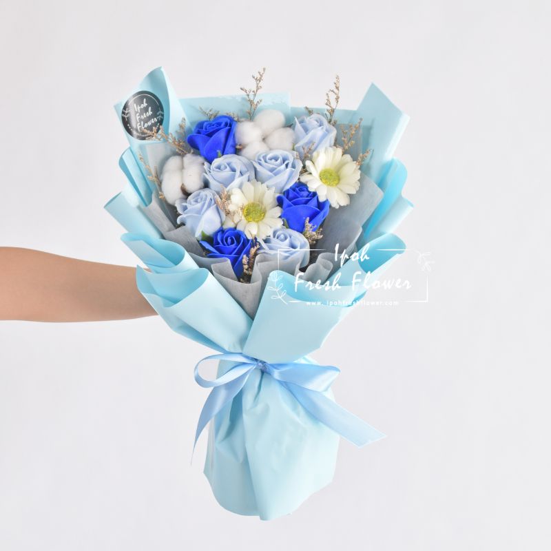 Blue Love| Soap Flower Bouquet| Same Day Delivery