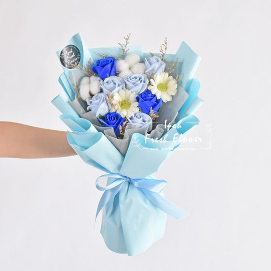 Blue Love| Soap Flower Bouquet| Same Day Delivery