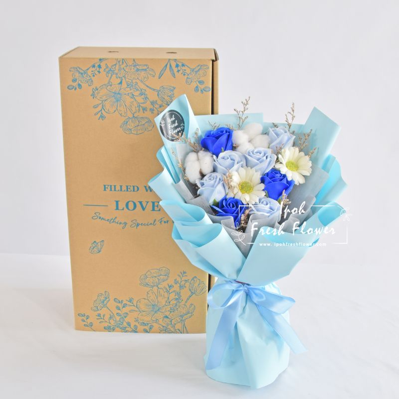 Blue Love| Soap Flower Bouquet| Same Day Delivery