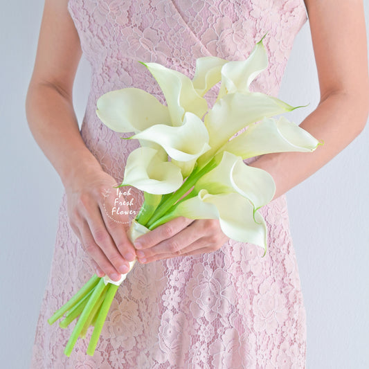 Lilah Cala lilies Bridal Bouquet| Personalized Flower Bouquet For Wedding & ROM