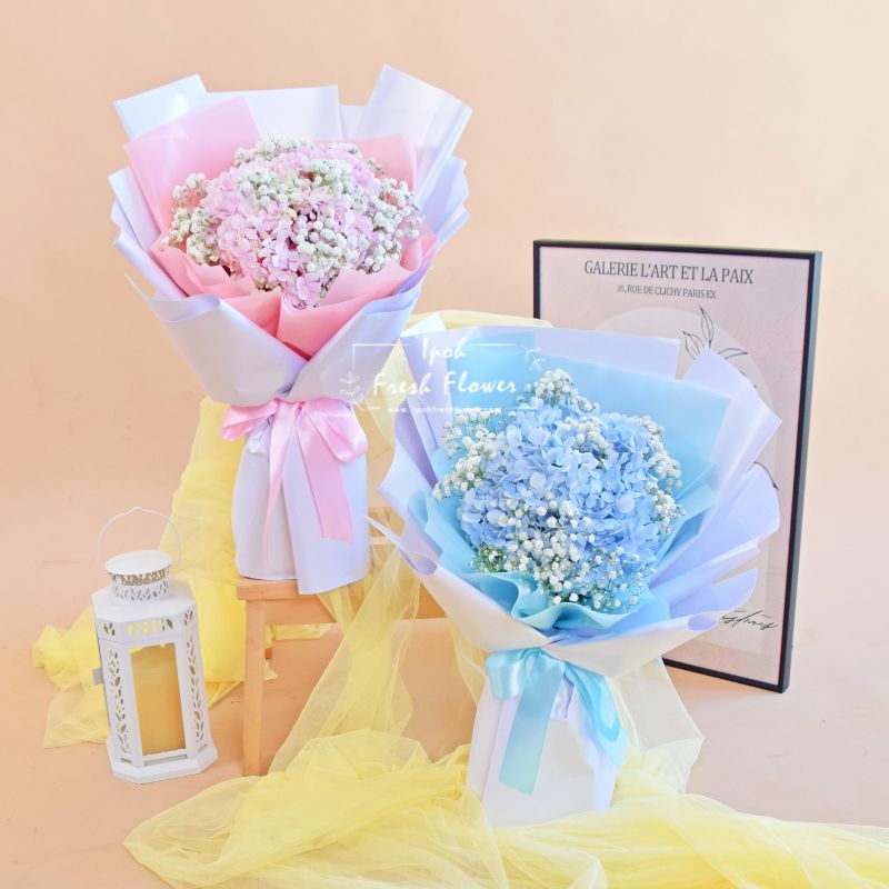 Dreamy| Hydrangea with baby breath Flower Bouquet