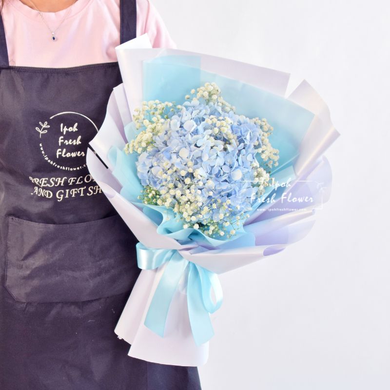 Dreamy| Hydrangea with baby breath Flower Bouquet