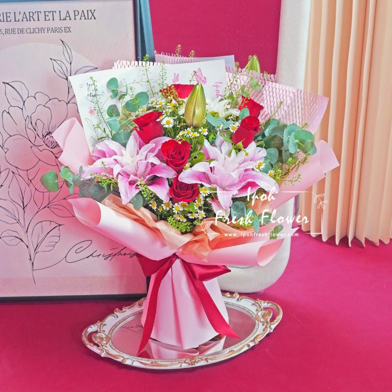 Fannie Rosa Lilies| Fresh Flower Bouquet| Same Day Delivery Ipoh Perak