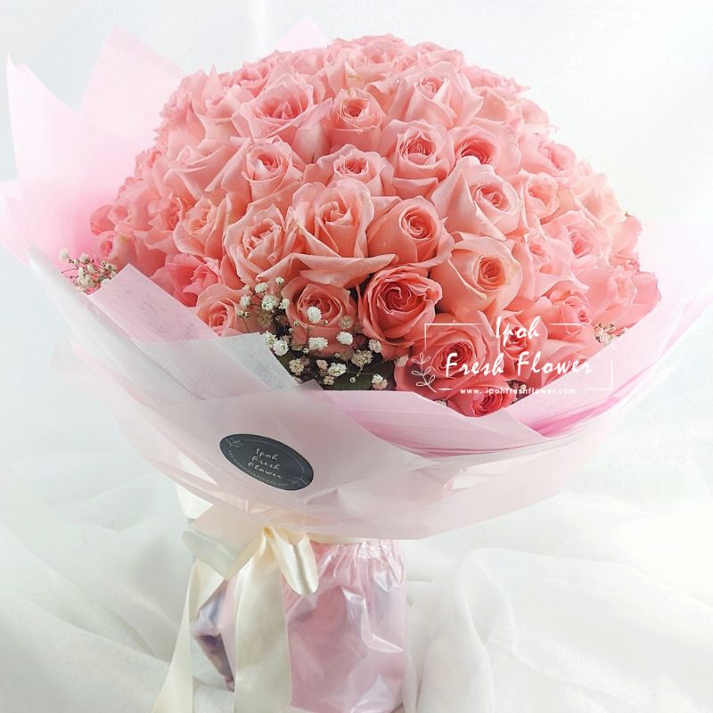 Love Devotion- 99 Pink Roses |Fresh Flower Bouquet Delivery