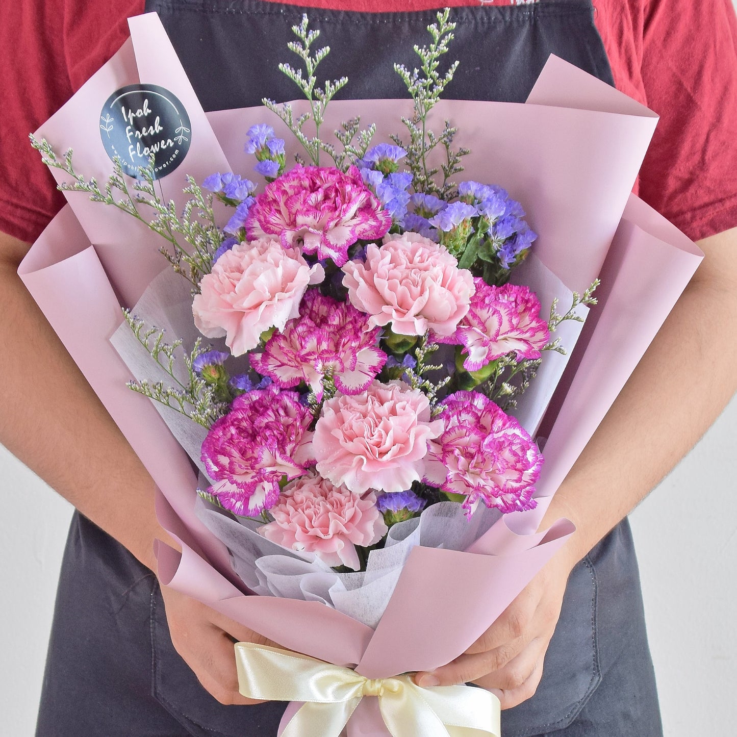 Mother's Day Special Lovelle| Carnation Fresh Flower Bouquet| Same Day Delivery
