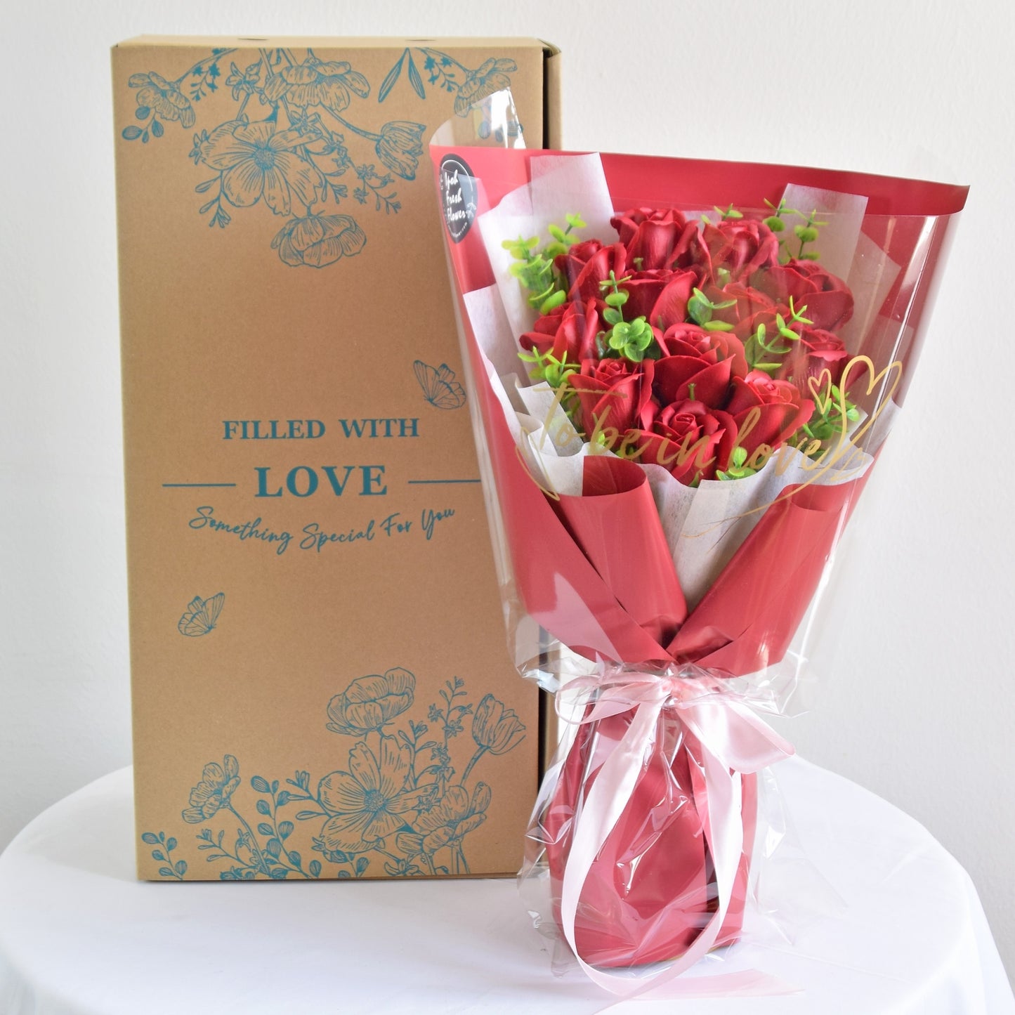 My Love| Red Soap Flowers Bouquet| Same Day Free Delivery
