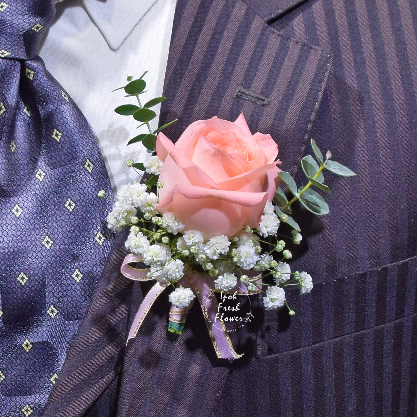 Pink Rose Boutonniere| Personalized Flower Bouquet For Wedding & ROM