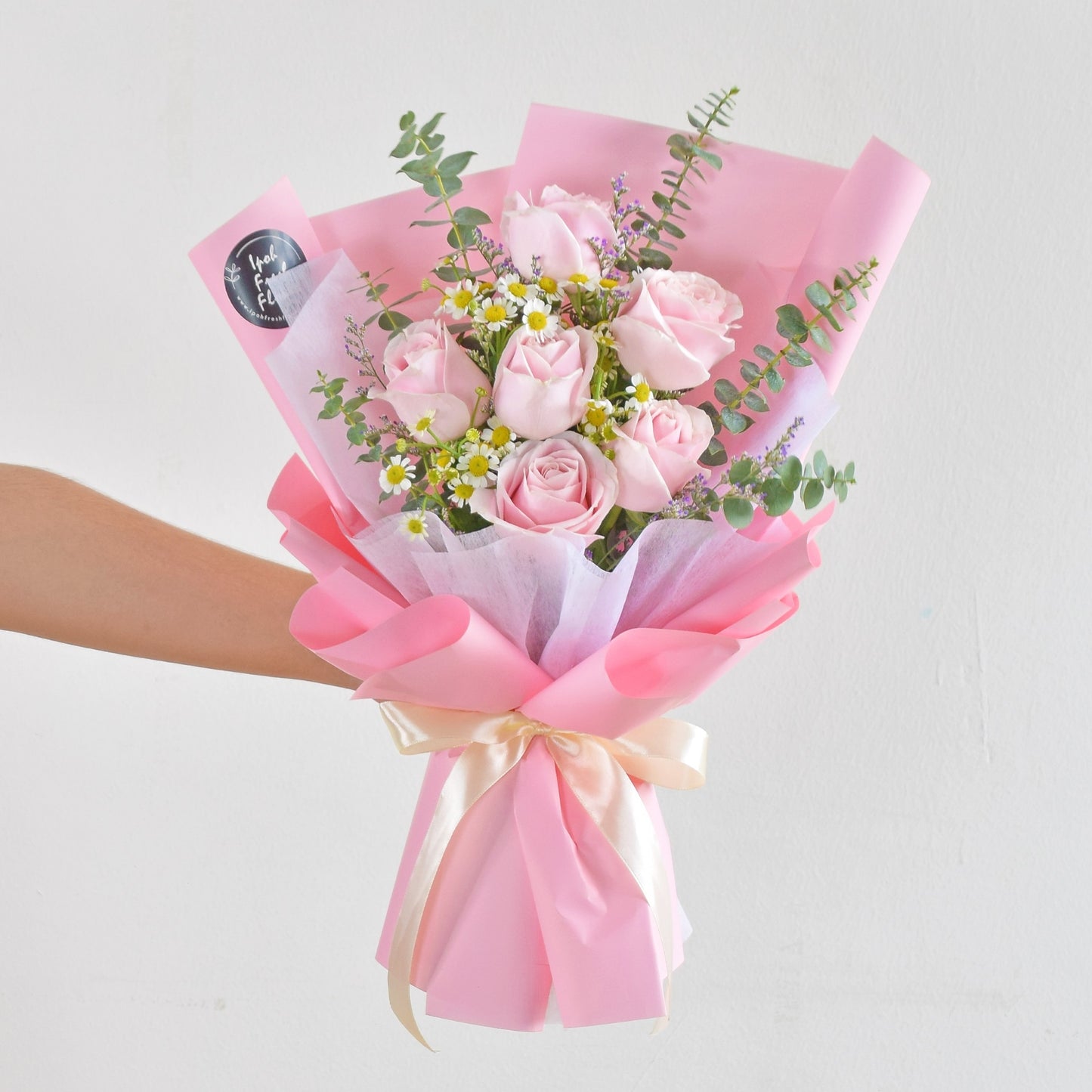 Pink Vibes| Pink Roses Bouquet| Fresh Flower Delivery