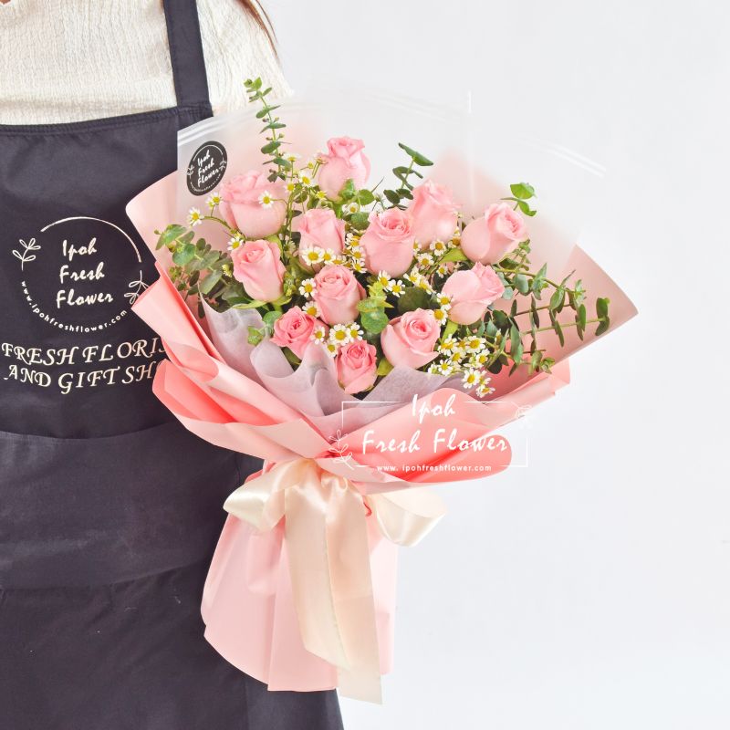 Pretty Pink| Pink Roses Bouquet| Fresh Flower Ipoh Same Day