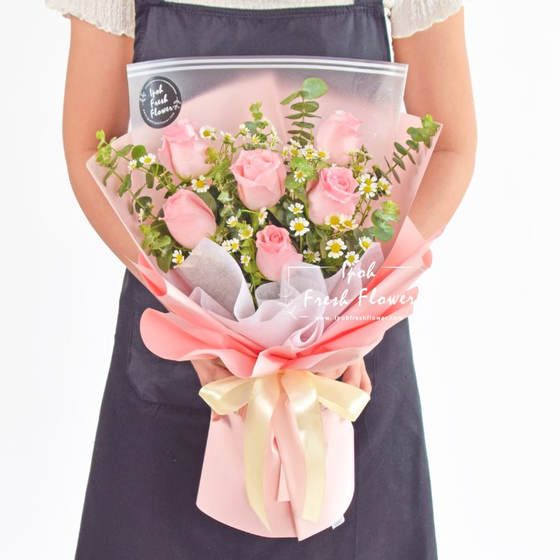 Pretty Pink| Pink Roses Bouquet| Fresh Flower Ipoh Same Day