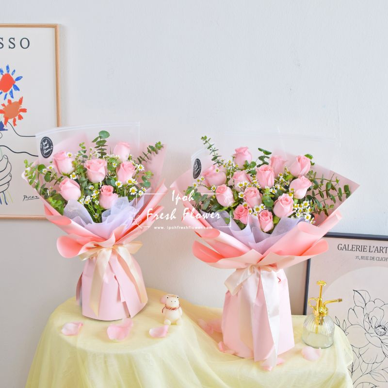 Pretty Pink| Pink Roses Bouquet| Fresh Flower Ipoh Same Day
