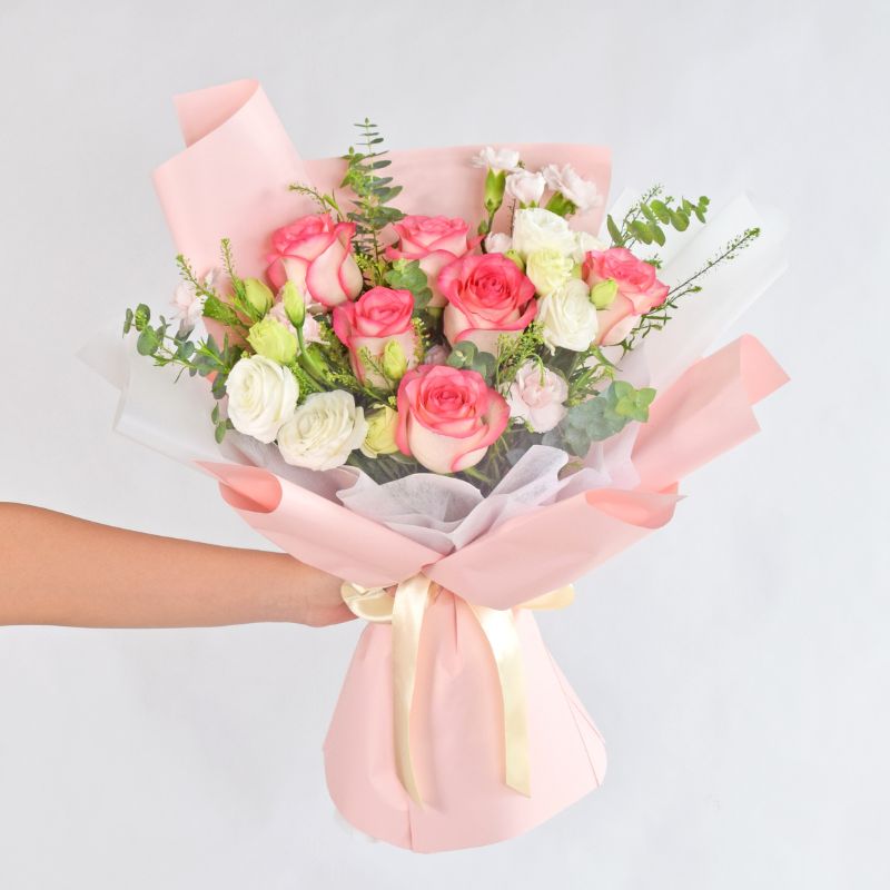 Rosemary| Pink Roses Bouquet| Fresh Flower Delivery