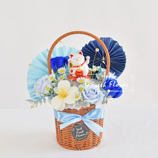 Tira Fortune Lucky Cat| Opening Flower Arrangement| Same Day Deliver