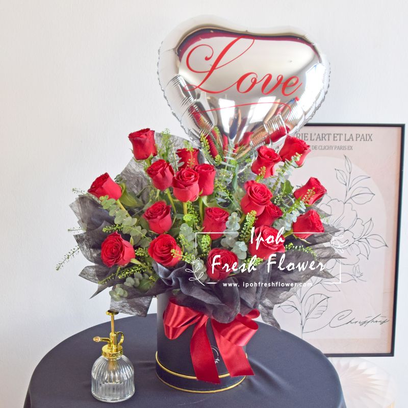 Valentina | Balloon Flower Box | Same day delivery