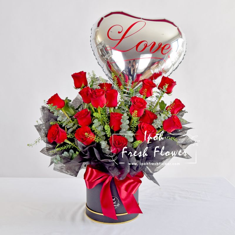 Valentina | Balloon Flower Box | Same day delivery