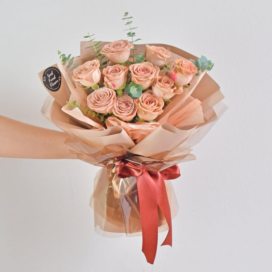 Vintage Cappuccino Rose| Valentine Fresh Flower Bouquet| Same Day Delivery