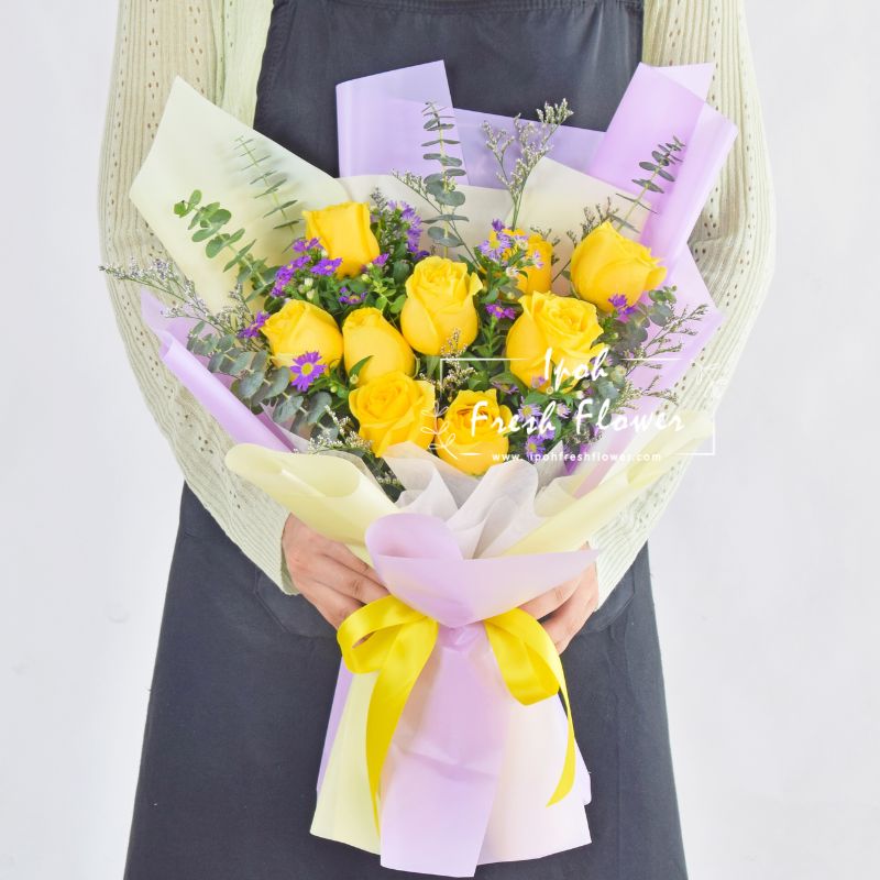 Sunshine Yellow Roses Bouquet| Fresh Flower Delivery