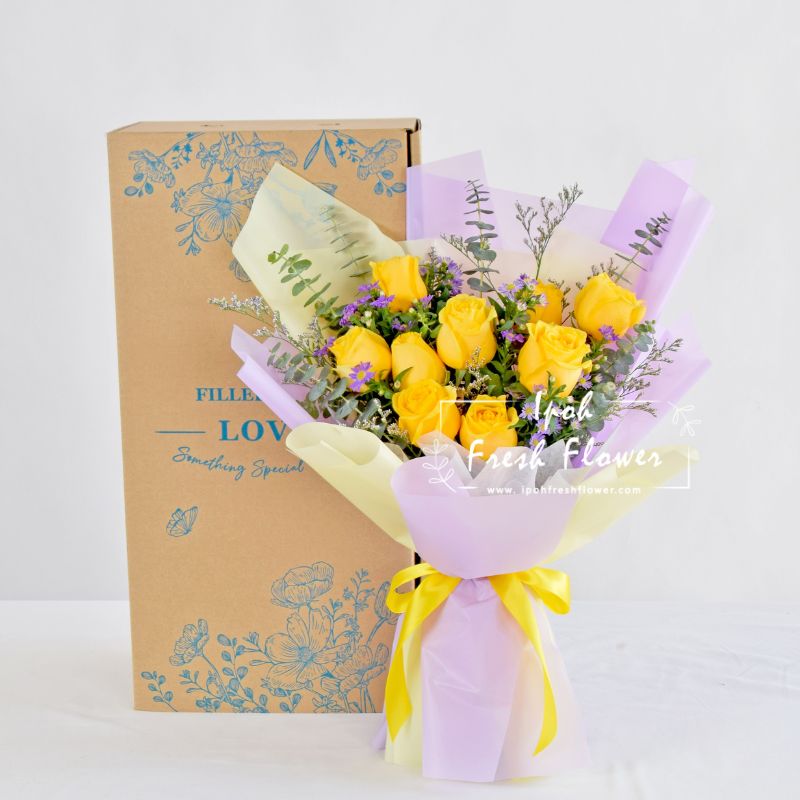Sunshine Yellow Roses Bouquet| Fresh Flower Delivery