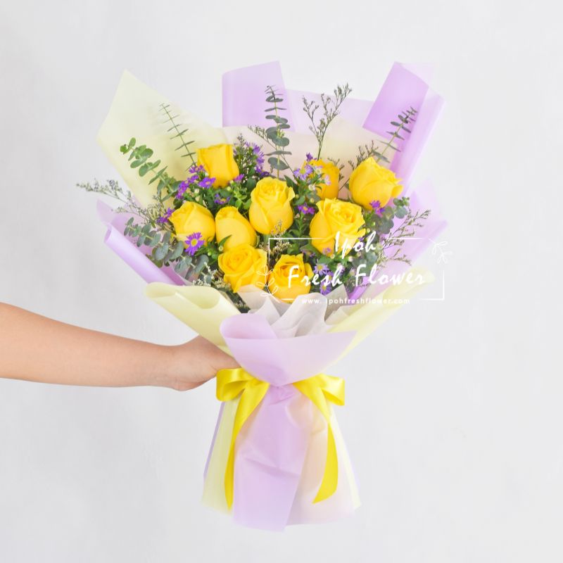 Sunshine Yellow Roses Bouquet| Fresh Flower Delivery