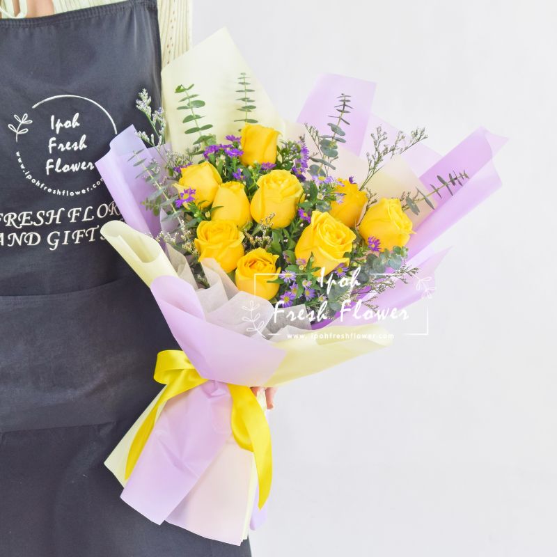 Sunshine Yellow Roses Bouquet| Fresh Flower Delivery
