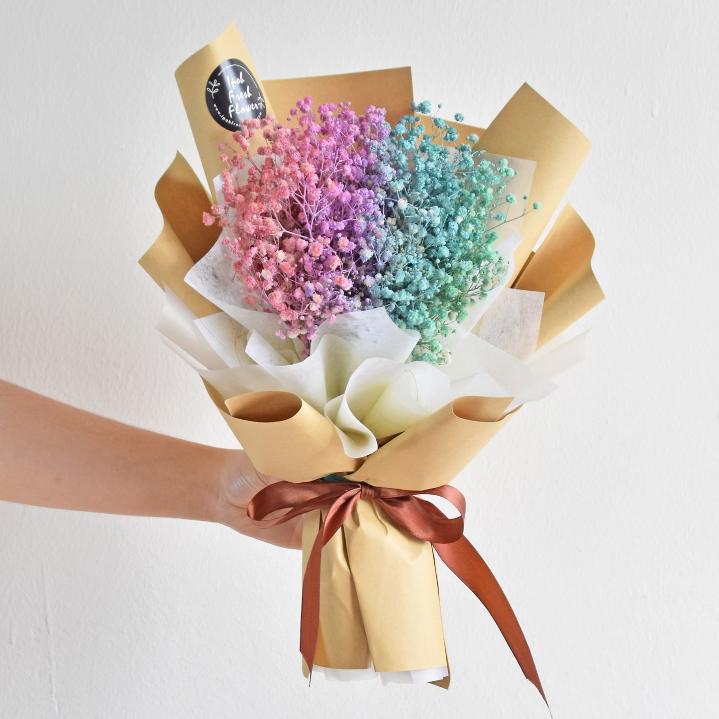 Rainbow Baby Breath Bouquet