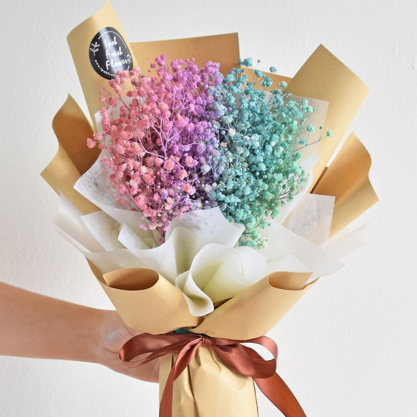 Rainbow Baby Breath Bouquet