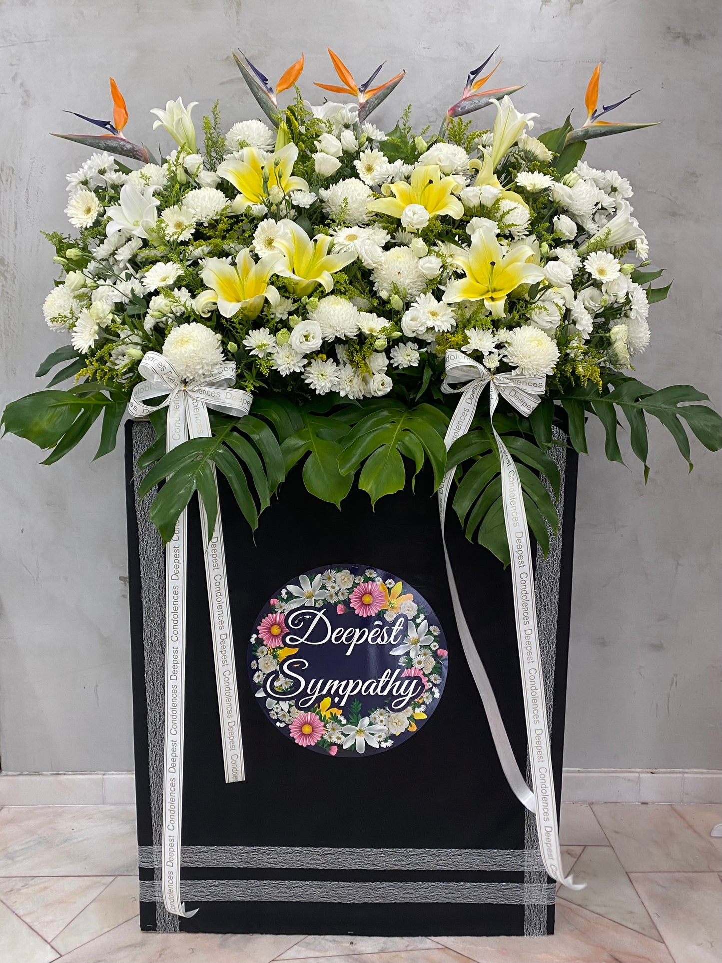 Respectful Wreath| Premium Condolence Flower Stand| Same Day Free Delivery