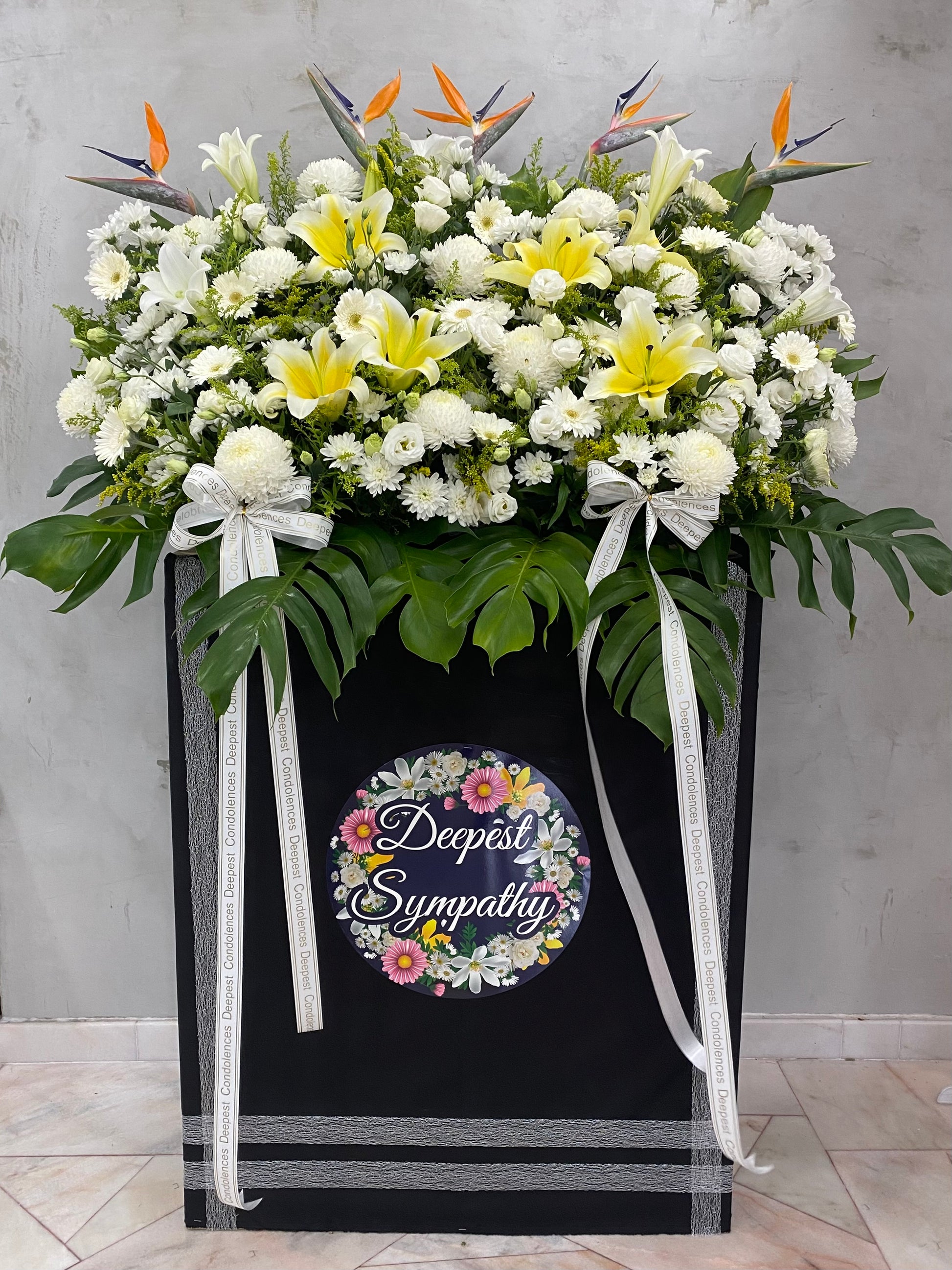 Respectful Wreath| Premium Condolence Flower Stand| Same Day Free Delivery
