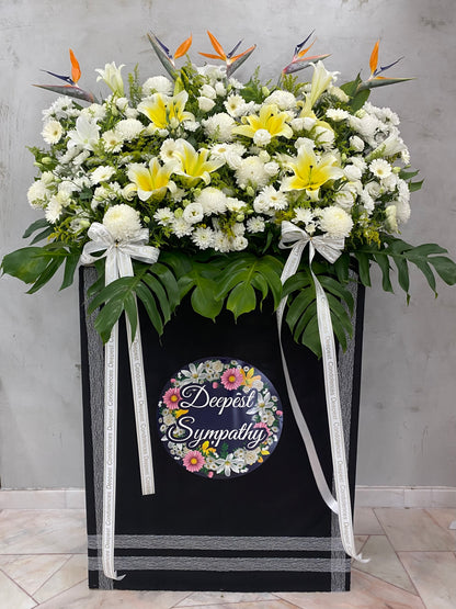 Respectful Wreath| Premium Condolence Flower Stand| Same Day Free Delivery