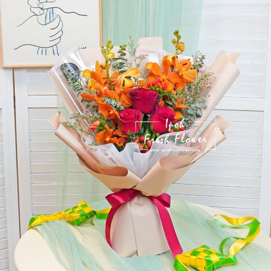 Aisyah| Orchids Fresh Flower Bouquet| Same Day Delivery Ipoh