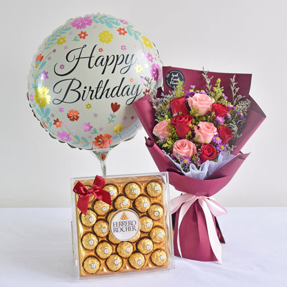 Amelia Birthday Bundle| Flowers, Balloons &Cake| Same Day Delivery