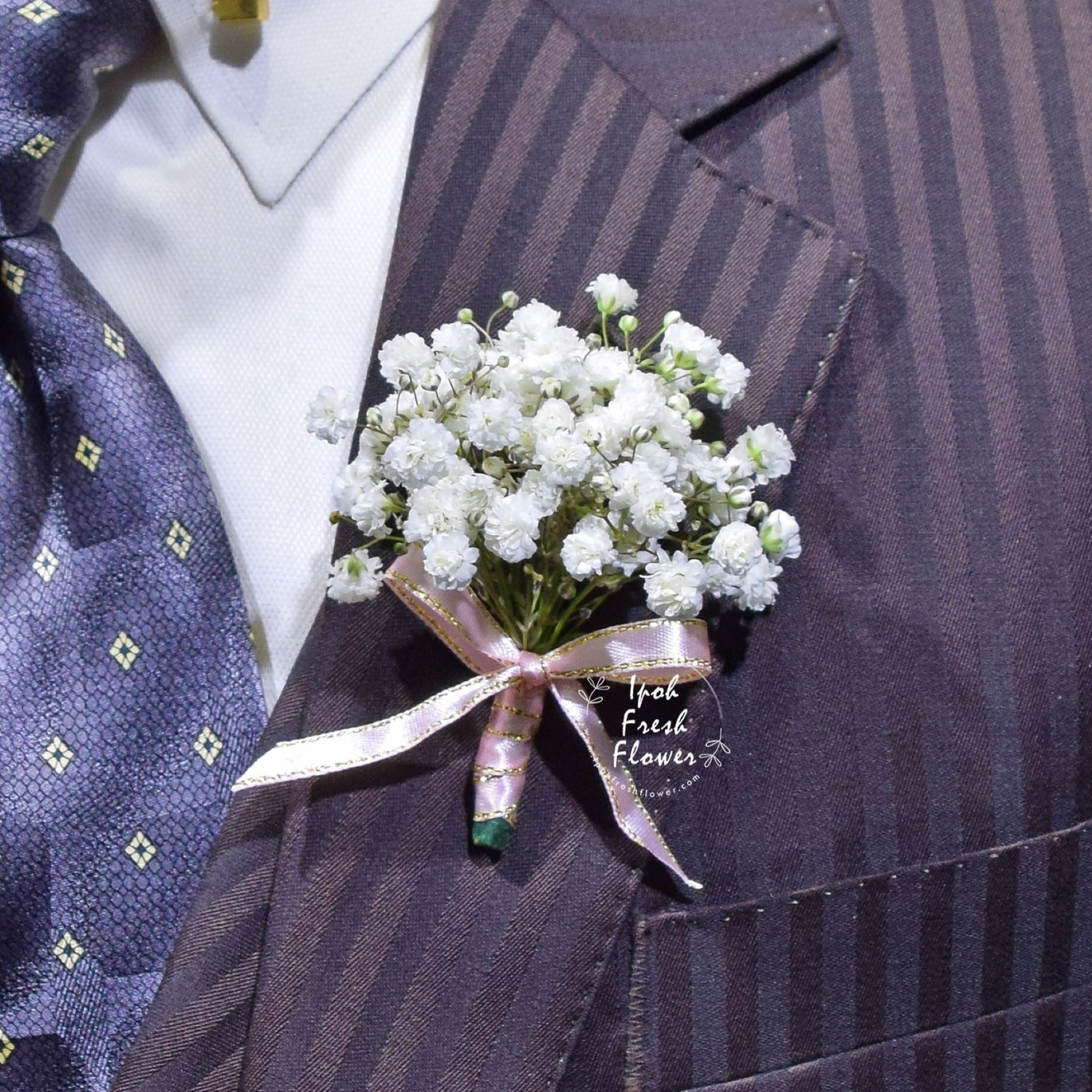 Baby Breath Boutonniere| Personalized Flower Bouquet For Wedding & ROM ...