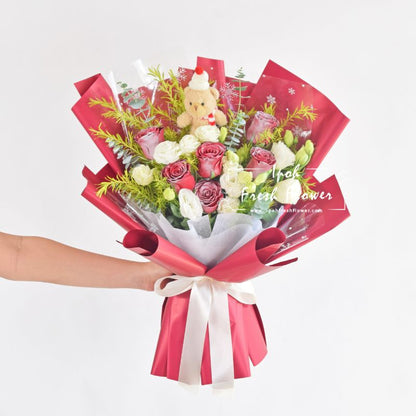 Beary Frosty| Christmas Flowers & Gift Delivery| Same Day Delivery Ipoh