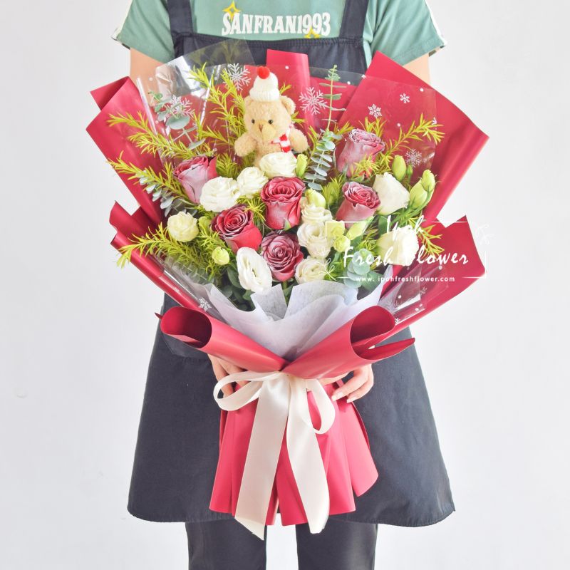 Beary Frosty| Christmas Flowers & Gift Delivery| Same Day Delivery Ipoh