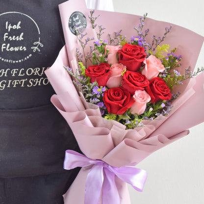 Beauty Angel| Roses Bouquet Fresh Flower| Same Day Free Delivery