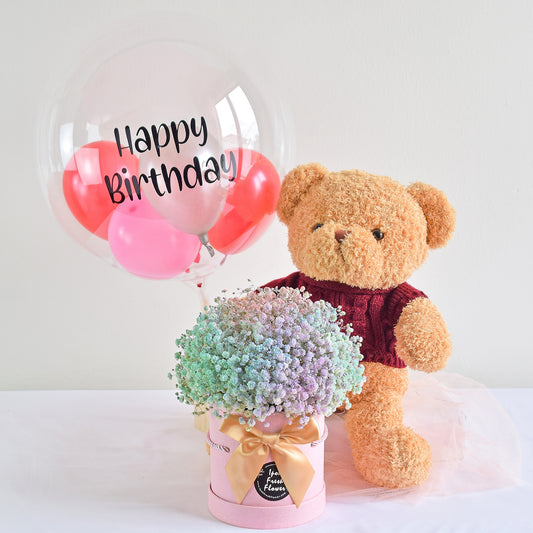 Becca Birthday Bundle| Flowers, Balloons &Cake| Same Day Delivery