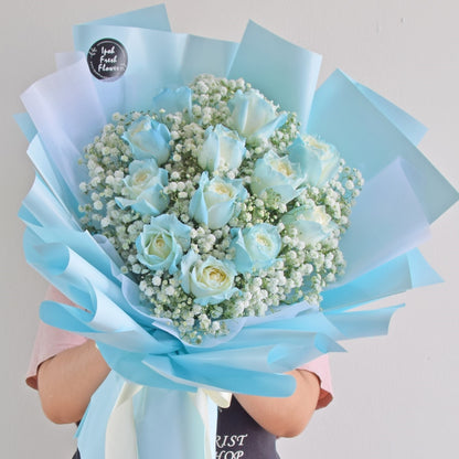 Blue Diamond| Blue Roses Fresh Flower Bouquet| Same Day Delivery