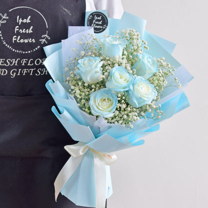 Blue Diamond| Blue Roses Fresh Flower Bouquet| Same Day Delivery