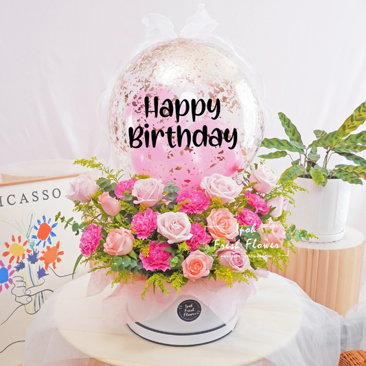 Carina |Balloon Flower Bloom Box | Same Day Delivery Ipoh