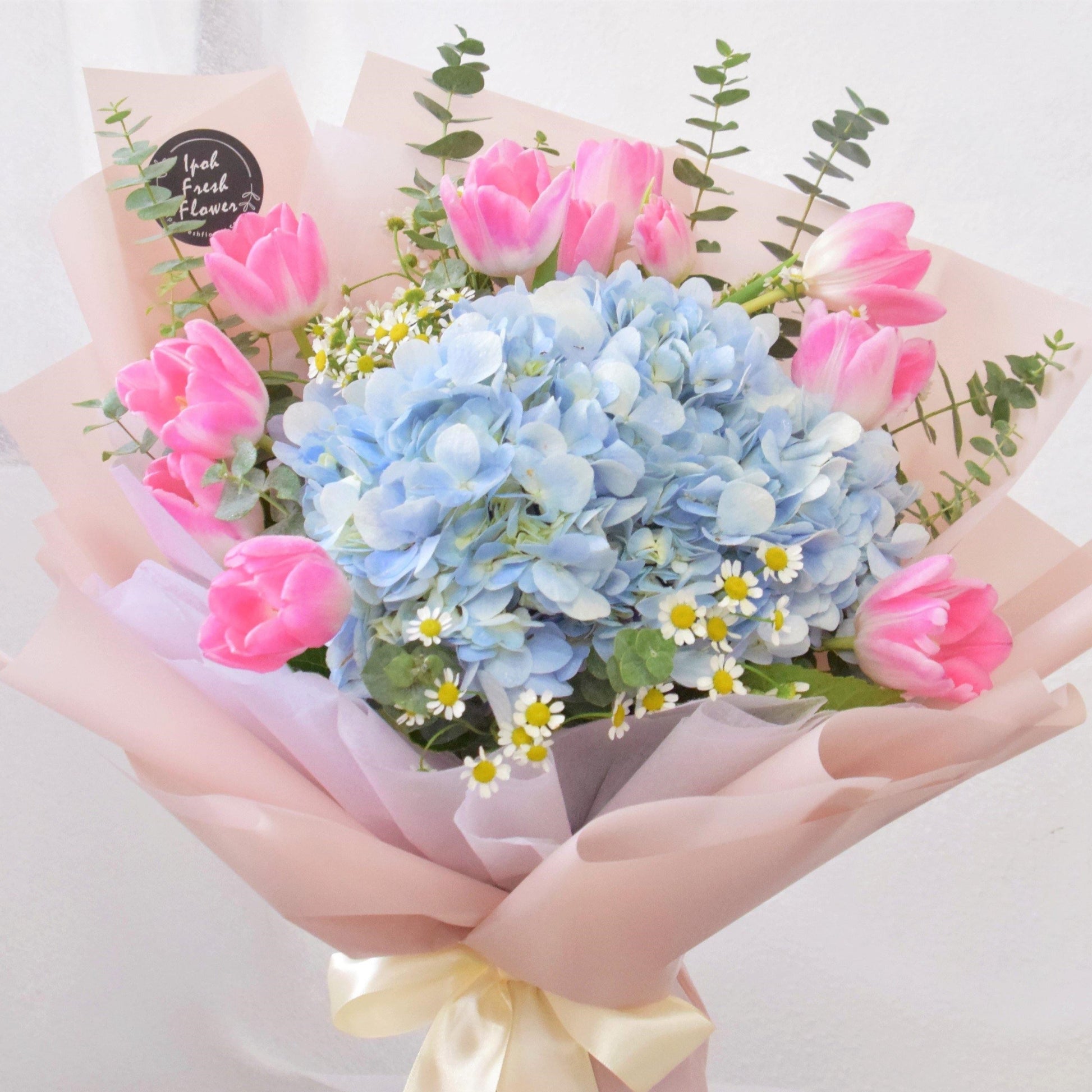 Celeste| Tulip & Hydrangea Fresh Flower Bouquet Delivery
