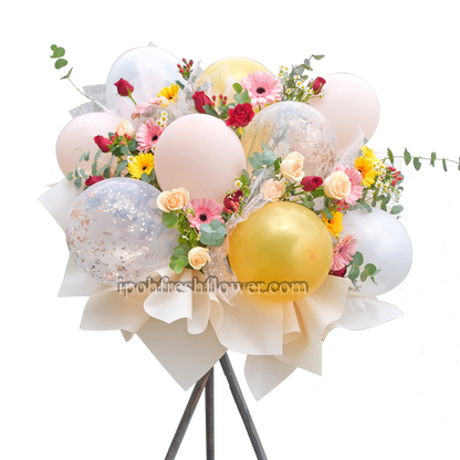 Ceremory| Grand opening flower stand with balloons| Free Delivery