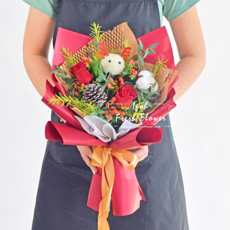 Christmas Carole| Christmas Hand Bouquet| Same Day Delivery Ipoh