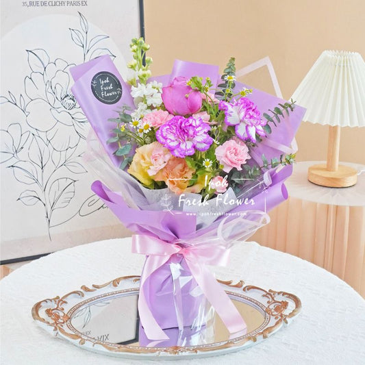 Daphne- Purple| Fresh Flower bouquet| Free delivery