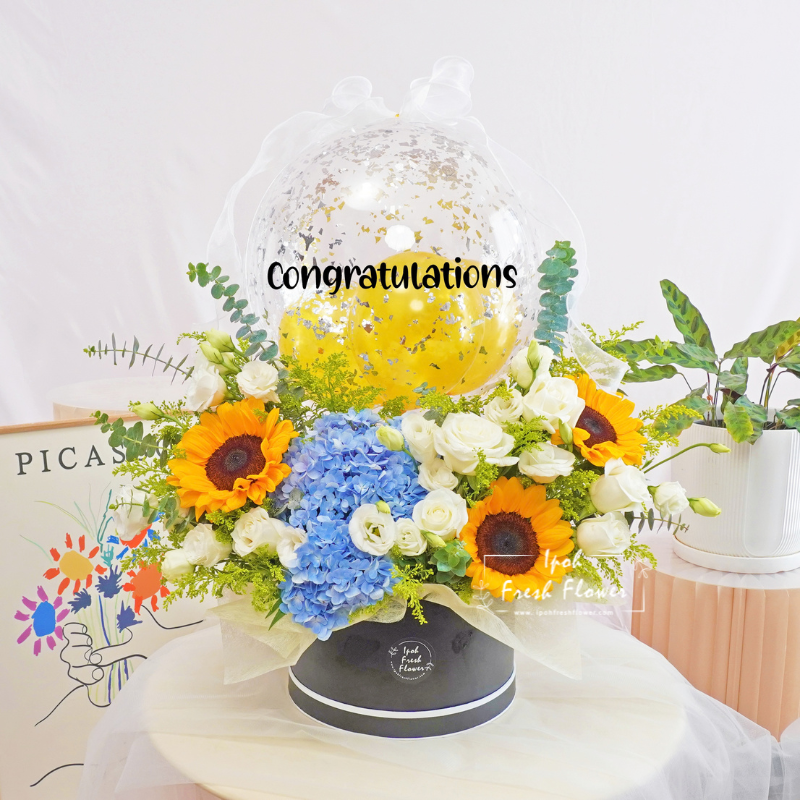 Darlene |Balloon Flower Bloom Box | Same Day Delivery Ipoh