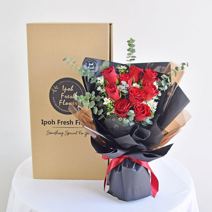 Effulgent| Red Roses Bouquet| Fresh Flower Delivery