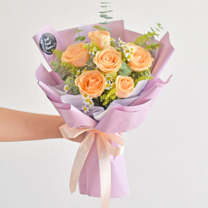 Estella| Champagne Roses Bouquet| Same Day Free Delivery